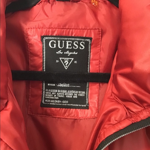 Guess Nylon Red Down Jacket Coat - Picture 8 of 13